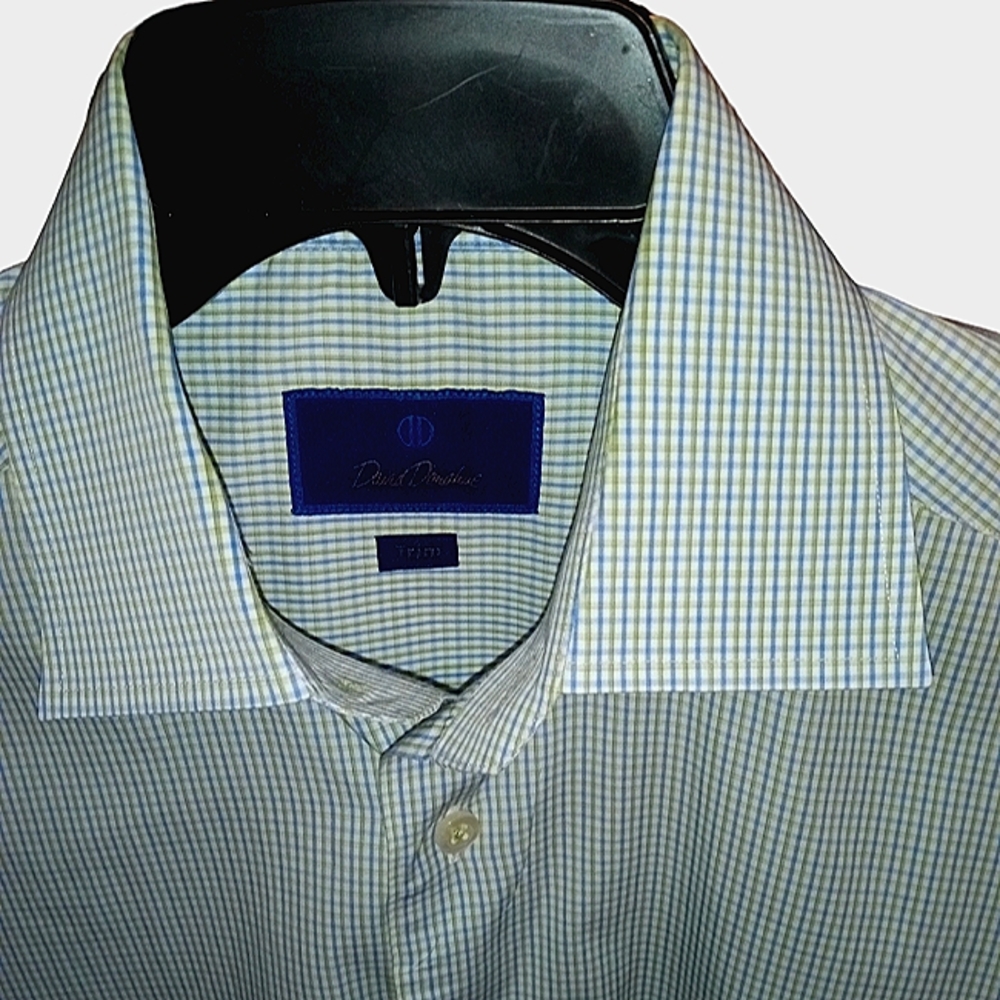 David Donahue Lightweight Plaid Shirt size 15.5 34/35